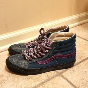 Vans Off the Wall SK8-Hi Tops Shoes Sneakers Blue & Purple Men's 9.5 Women's 11